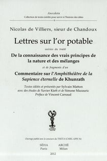 Lettres sur l'or potable