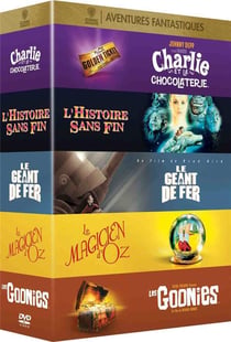 Collection de 5 films aventures fantastiques Warner : Le Géant de fer + L'Histoire sans fin + Les Goonies + Charlie et la chocolaterie + Le Magicien d'Oz