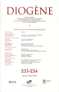 REVUE DIOGENE n.233 : 234 - présence des nouvelles esthétiques