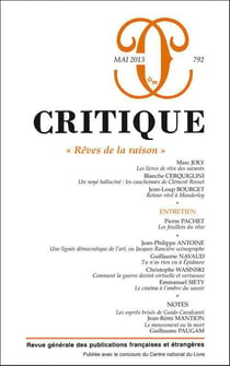 Revue Critique n.792 : "rêves de la raison"