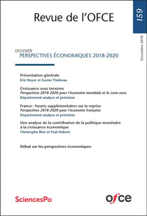 Revue de l'OFCE n.159 : perspectives économiques 2018-2020