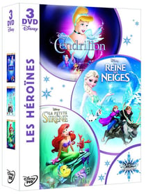 Coffret 3 DVD -  Les héroïnes: La Reine des Neiges + Cendrillon + La petite sirène