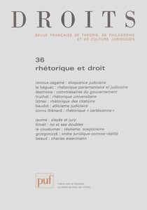 Revue Droits n.36 : rhétorique et droit