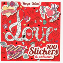 100 stickers à colorier - love