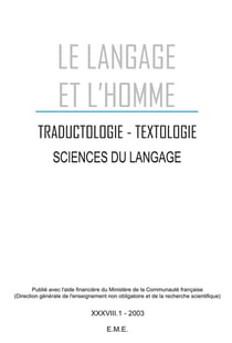 Sciences du langage : Dossier F.L.E.S. - 2003 - 38.1