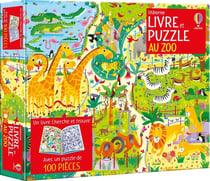 Livre et puzzle : Au zoo