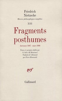 Fragments posthumes (automne 1887 mars 1888)