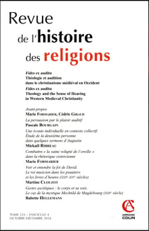 Revue de l'histoire des religions (4/2016) Fides ex auditu Théologie et audition dans le christianis