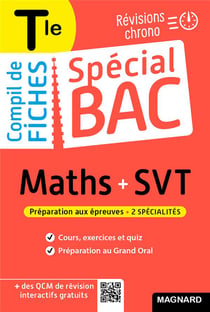 Spécial bac : compil de fiches maths-SVT terminale bac 2022 - tout le programme des 2 spécialités en 119 ficches visuelles
