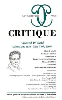 Revue Critique n.793/794 : Edward W. Said (Jérusalem, 1935-New York, 2003)