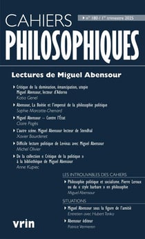 Cahiers philosophiques n.180 : Lectures de Miguel Abensour