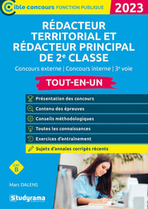 Rédacteur territorial et rédacteur principal de 2e classe : tout-en-un : catégorie B (édition 2023)