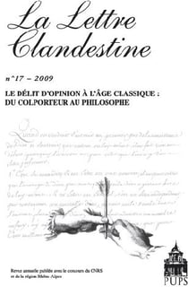 LA LETTRE CLANDESTINE n.17 : le délit d'opinion à l'âge classique : du colporteur au philosophe