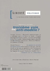 REVUE LIBERTE POLITIQUE Tome 16 : doctrine sociale - troisième voie ou anti-modèle ?
