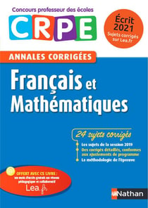 Annales CRPE : français - mathématiques - écrit (édition 2020)
