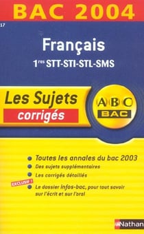 Bac 2003/2004 francais stt-sti-stl-sms corriges  n17