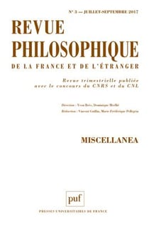 Revue philosophique 2017, t. 142 (3)