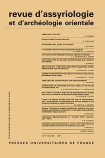 REVUE D'ASSYRIOLOGIE ET D'ARCHEOLOGIE ORIENTALE n.115 (édition 2021)