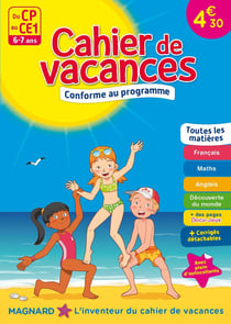Cahier de vacances - du cp au ce1 - 6-7 ans