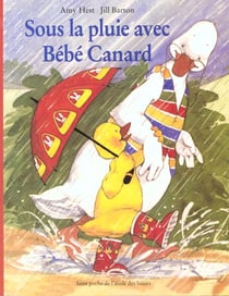 Sous la pluie avec bebe canard