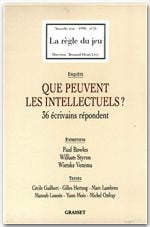 La règle du jeu n.21 : que peuvent les intellectuels ? 36 écrivains répondent