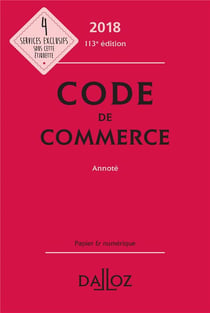 CODE DE COMMERCE 2018 ANNOTE