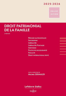Droit patrimonial de la famille (édition 2025/2026)
