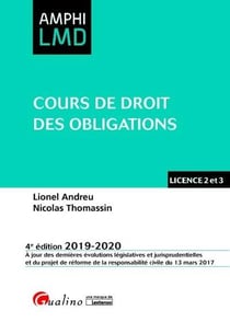 Cours de droit des obligations - licence 2 et 3 (édition 2019/2020)