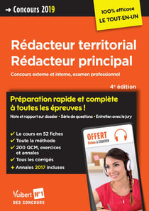 Rédacteur territorial, rédacteur principal - concours externe et interne, examen professionnel (concours 2019)