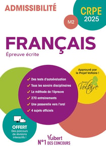 Manuel CRPE : Français - Epreuve écrite (M2) : Le seul manuel relu et approuvé par le Projet Voltaire + Parcours de révisions intéractifs ! (édition 2025)
