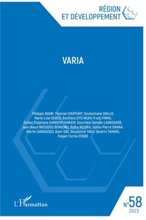 Revue région et développement : Varia