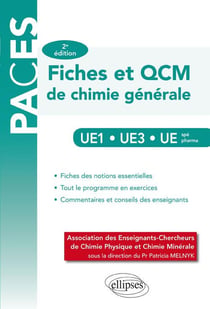 UE1 - UE3 - UE spé pharmacie - Fiches et QCM de chimie générale - 2e édition