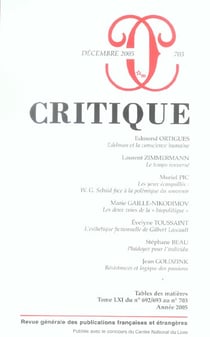 Revue Critique n.703 : l'adieu à la littérature