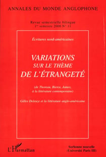 Variations sur le thème de l'étrangeté - de Thoreau Bierce James à la littérature contemporaine
