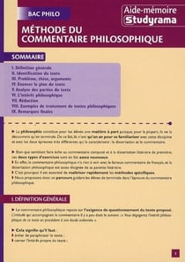 Méthode du commentaire philosophique bac philo