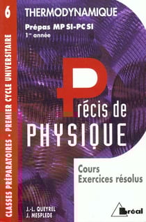 Precis de physique t.6 - thermodynamique mpsi pcsi