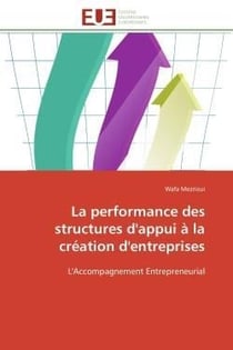 La performance des structures d'appui a la creation d'entreprises - l'accompagnement entrepreneurial