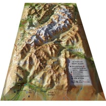 Carte en relief du tour du Mont Blanc