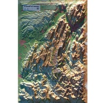 Carte en relief du Massif du Vercors