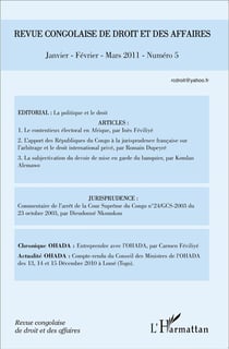 Revue congolaise de droit et des affaires n.2011/5