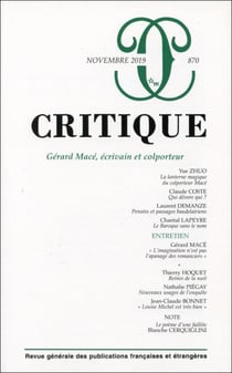 Revue Critique n.870 : Gérard Macé, écrivain et colporteur