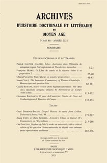 Archives d'histoire littéraire et doctrinale du Moyen âge n.88