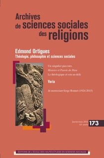 Archives de sciences sociales des religions n.173 : la force des objets