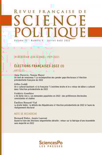 Revue française de science politique n.72