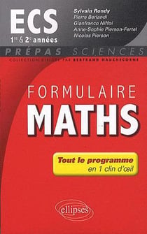 Formulaire maths ecs 1re et 2e annee
