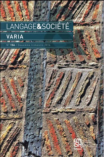 Langage et société, n° 156/2-2016 : Varia