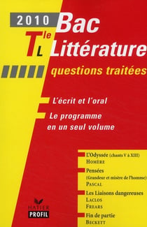 Littérature - terminale L - questions traitées