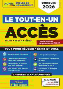 Le tout-en-un ACCES - 25 sujets blancs - Ecrits et oraux - Tutos offerts : ESDES, ESSCA, IESEG - Concours 2026