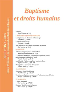 Baptisme et droits humains 8 - 2023 : Bulletin SHDBF 8 - 2023