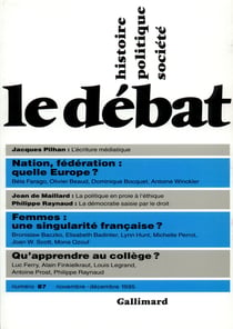 Revue le débat - novembre-décembre 1995